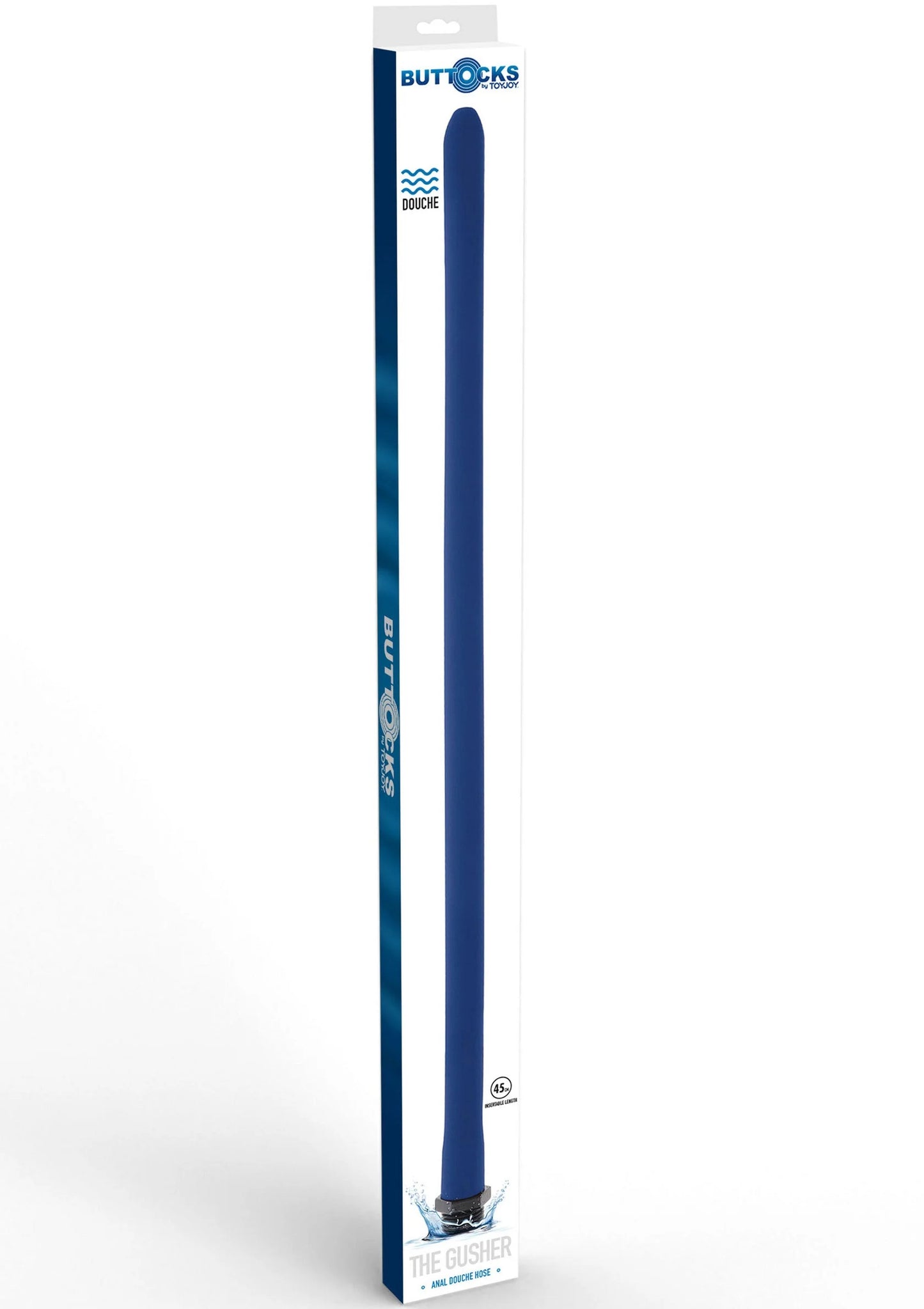 ToyJoy anale douche: blauwe flexibele siliconen buis van 45 cm