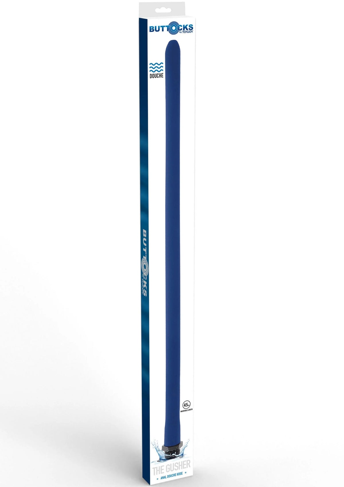 ToyJoy anale douche: blauwe flexibele siliconen buis van 45 cm