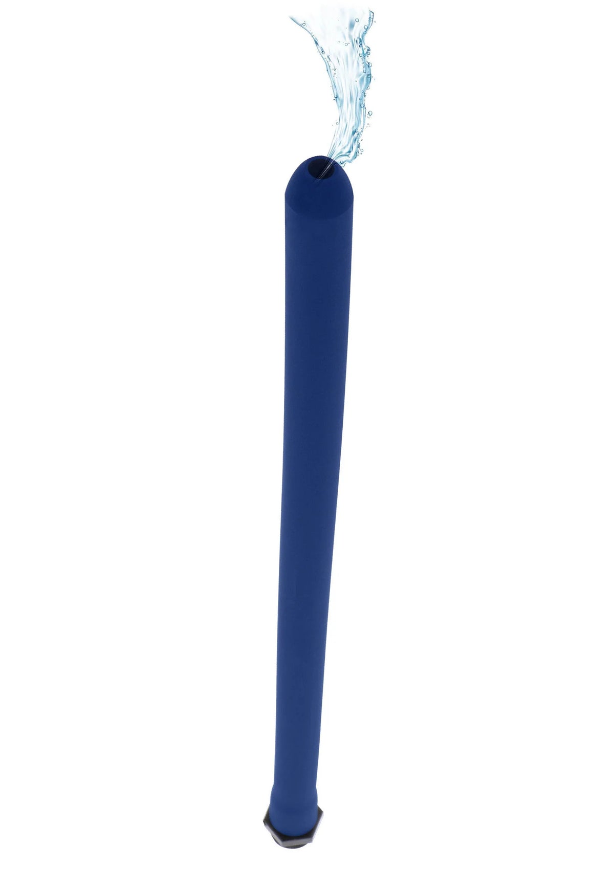 Anale douche, blauwe flexibele siliconen buis met afgeronde opening bovenaan