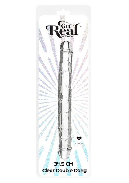 Verpakking met Get Real Double Dong dildo, 34,5 cm