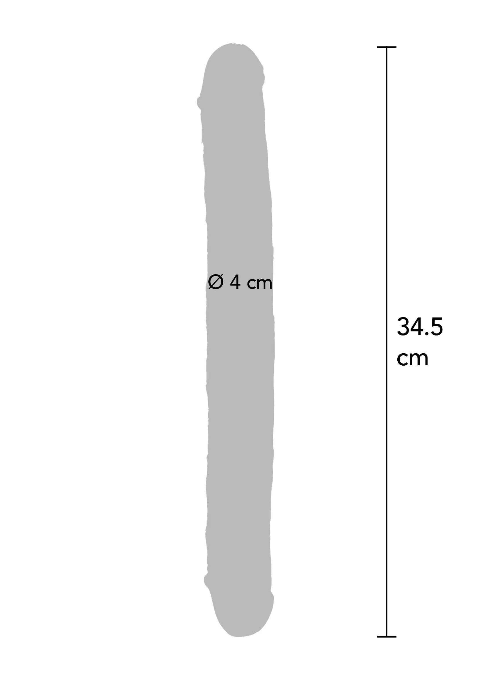 Doorzichtige dildo-maat: Ø4 cm, lengte 34,5 cm