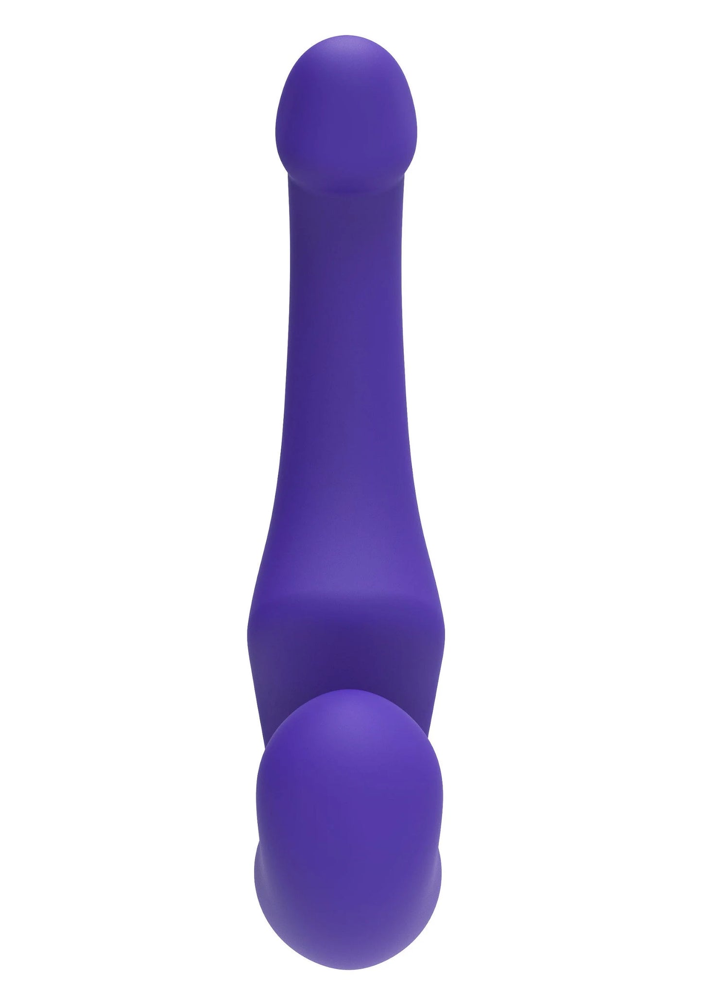 Paarse siliconen dildovorm met glad oppervlak en ronde top en basis