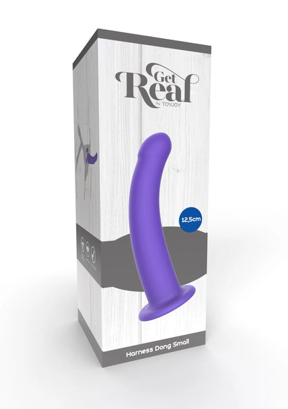Get Real Harness dong S verpakking, gebogen paars exemplaar afgebeeld