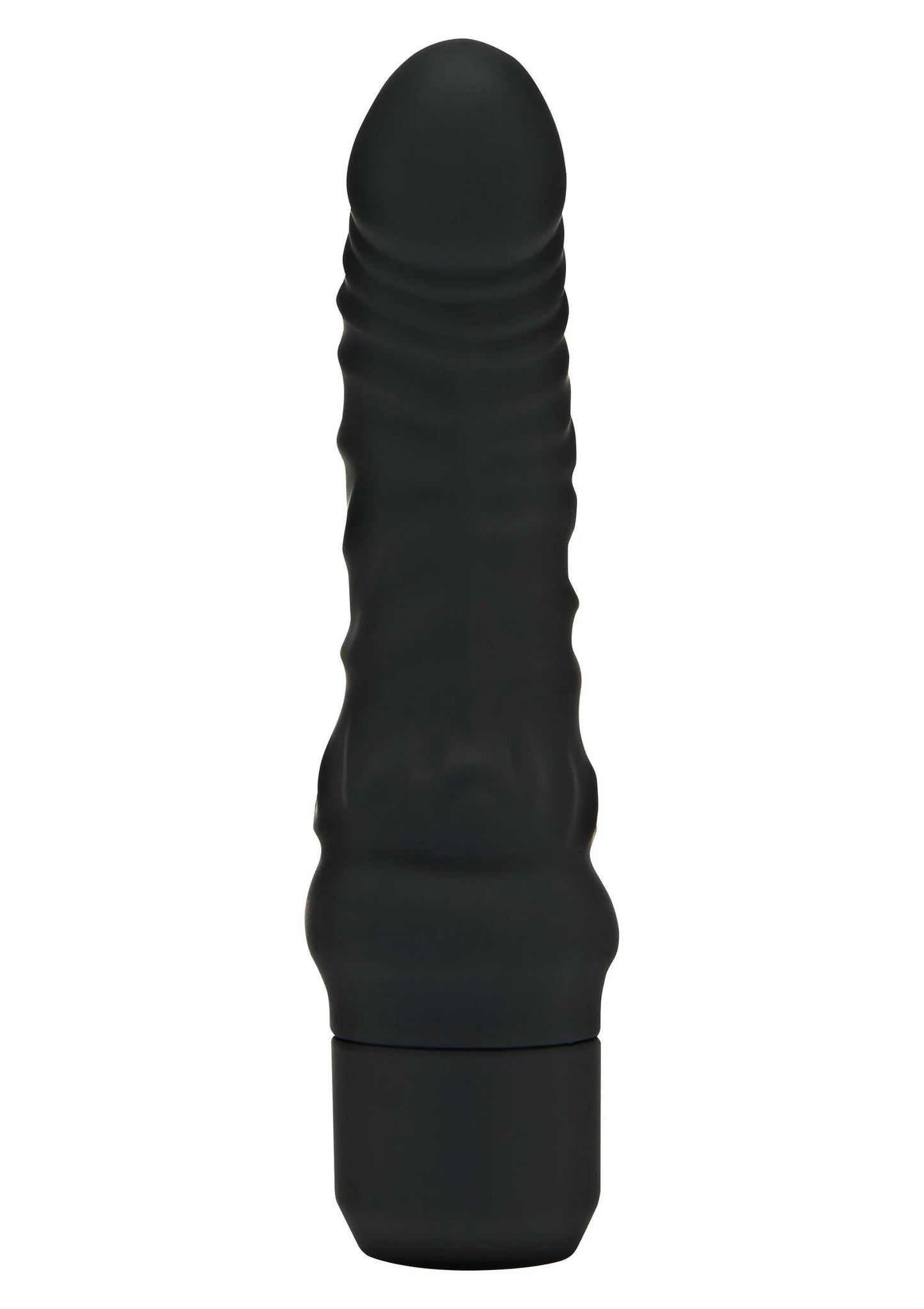 Mini G-spot vibrator in zwarte siliconen, met ribbelstructuur