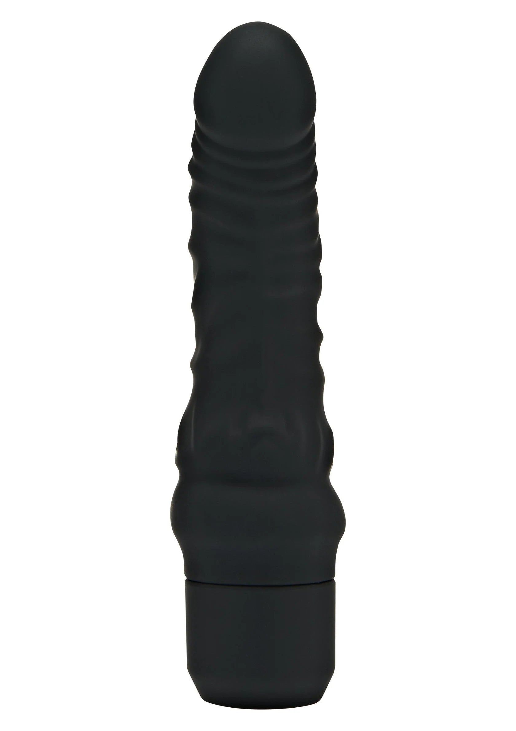 Mini G-spot vibrator in zwarte siliconen, met ribbelstructuur