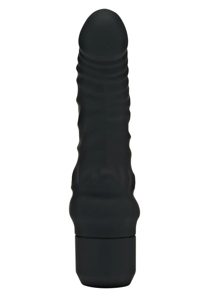 Mini G-spot vibrator in zwarte siliconen, met ribbelstructuur