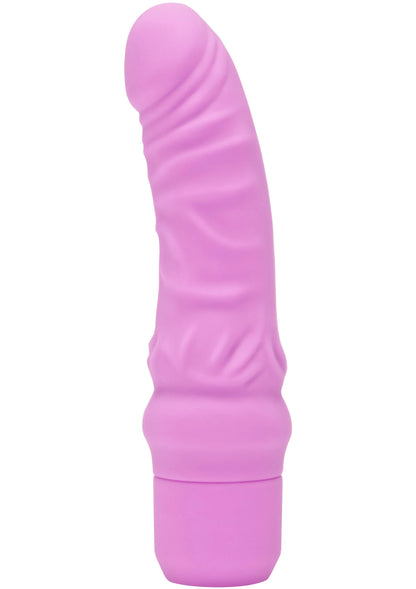 Mini G-spot vibrator in roze siliconen, ronde top en ribbels