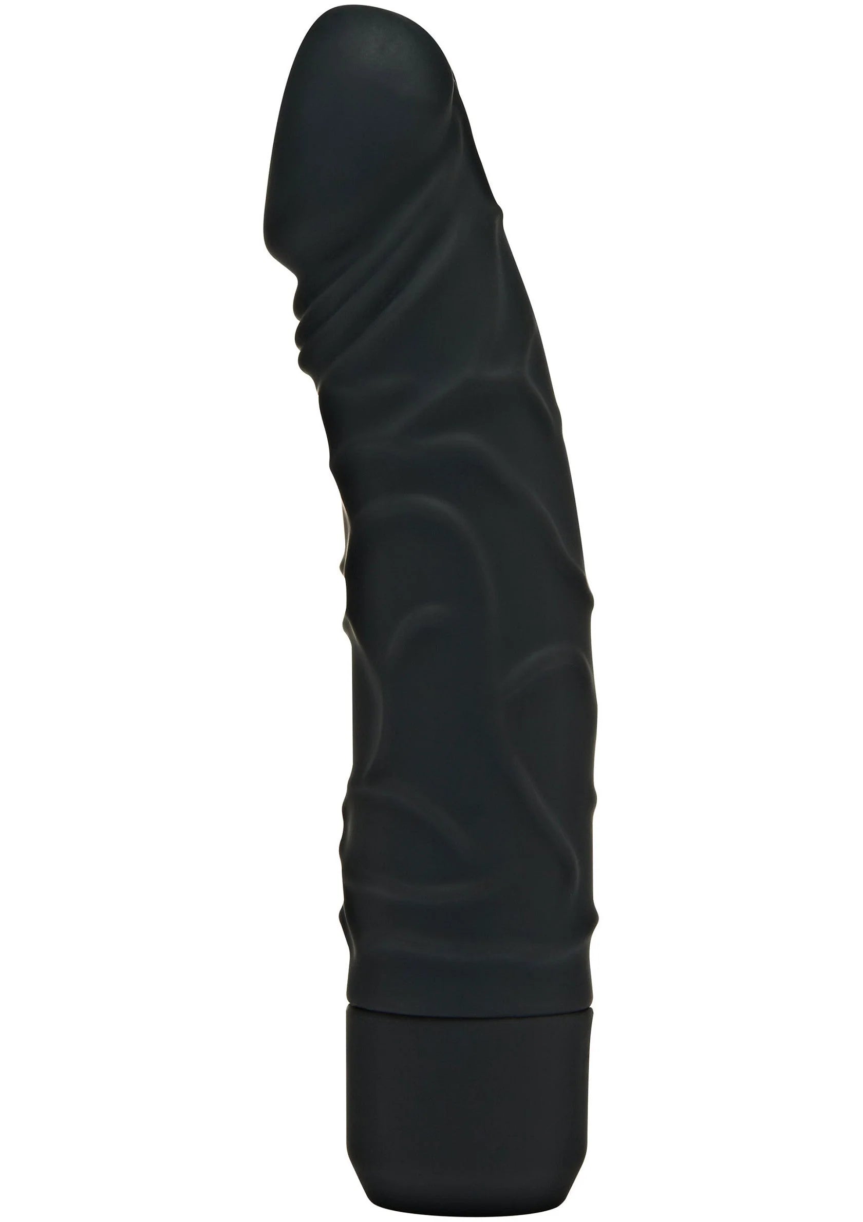 ToyJoy vibrator, zwarte gladde schacht met brede top en ronde basis