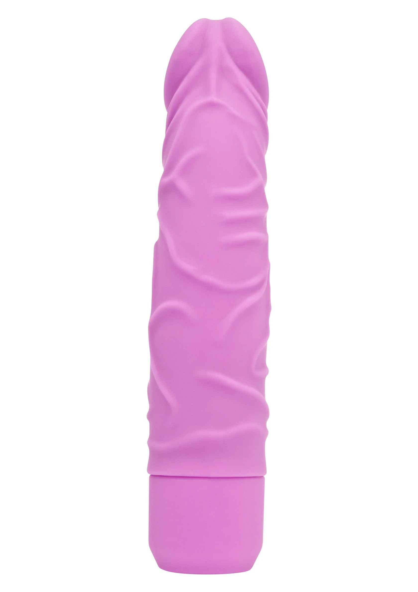 Vibrator met afgeronde punt, paars van kleur, met brede onderkant