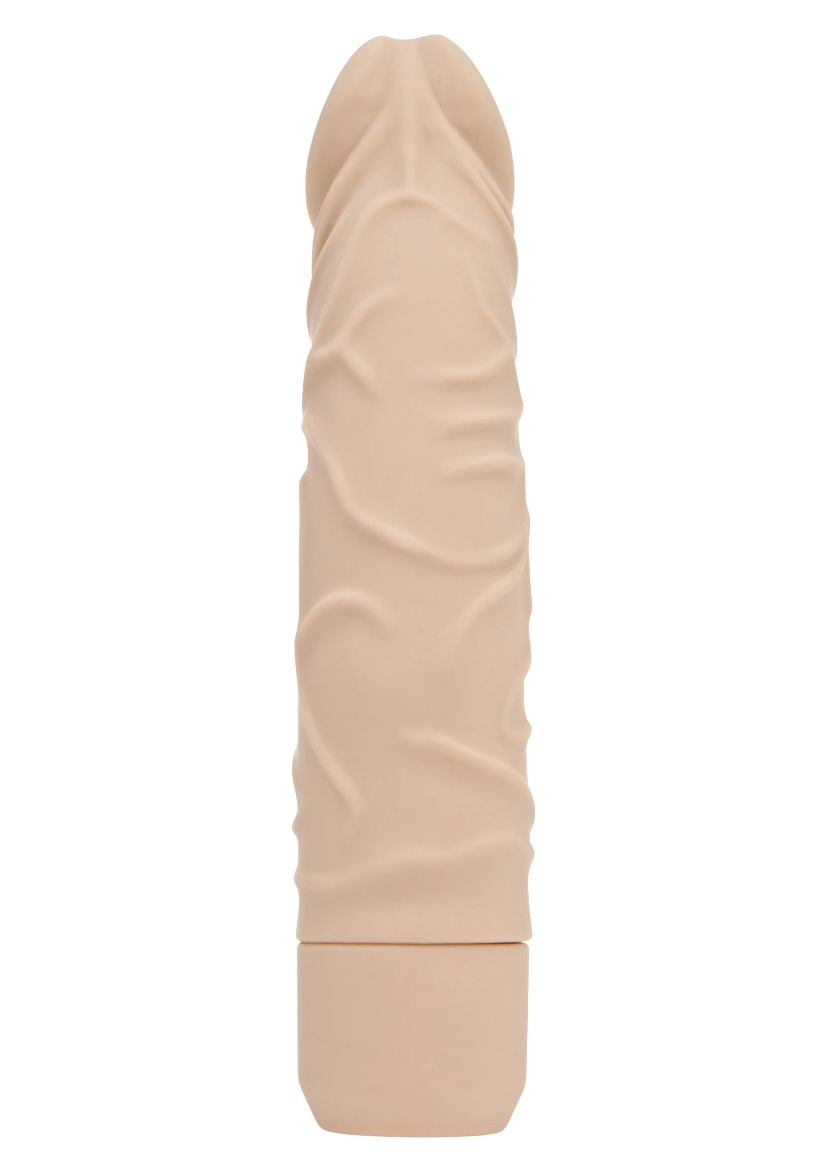 ToyJoy vibrator, beige met zachte reliëftextuur en brede onderkant