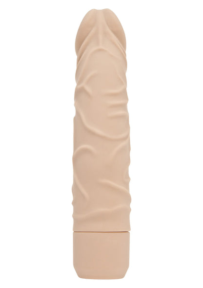 ToyJoy vibrator, beige met zachte reliëftextuur en brede onderkant