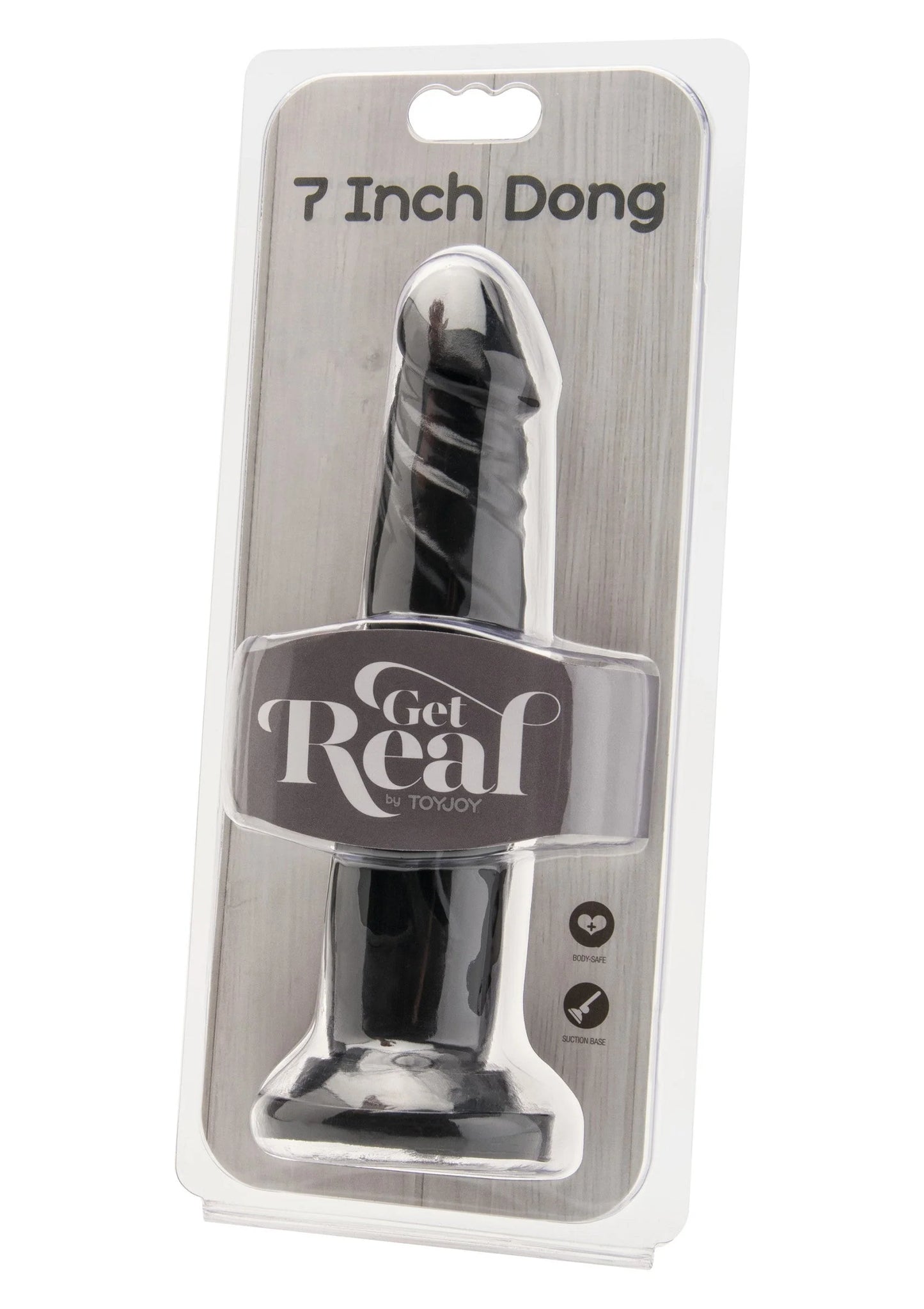 Get Real PVC seksspeeltje in zwart, in blisterverpakking
