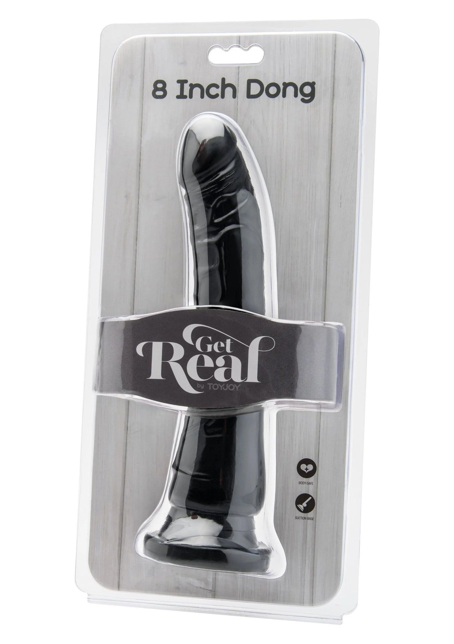 PVC dong ToyJoy, zwart, in verpakking