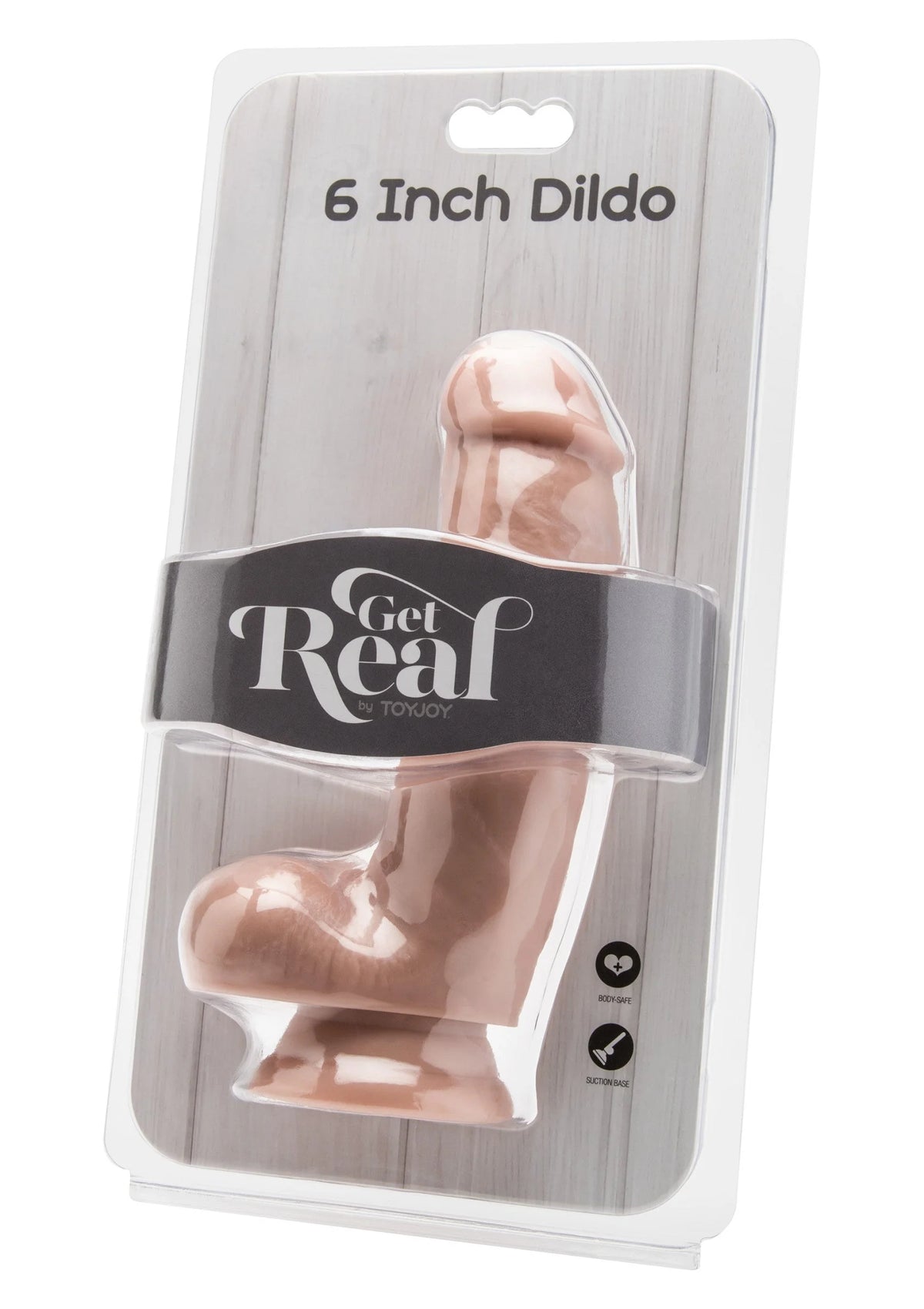 PVC-dildo van 15 cm in skin-kleur, realistische vorm, in blisterverpakking