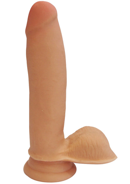 Bruine dildo met brede basis en ronde knopvorm aan het uiteinde