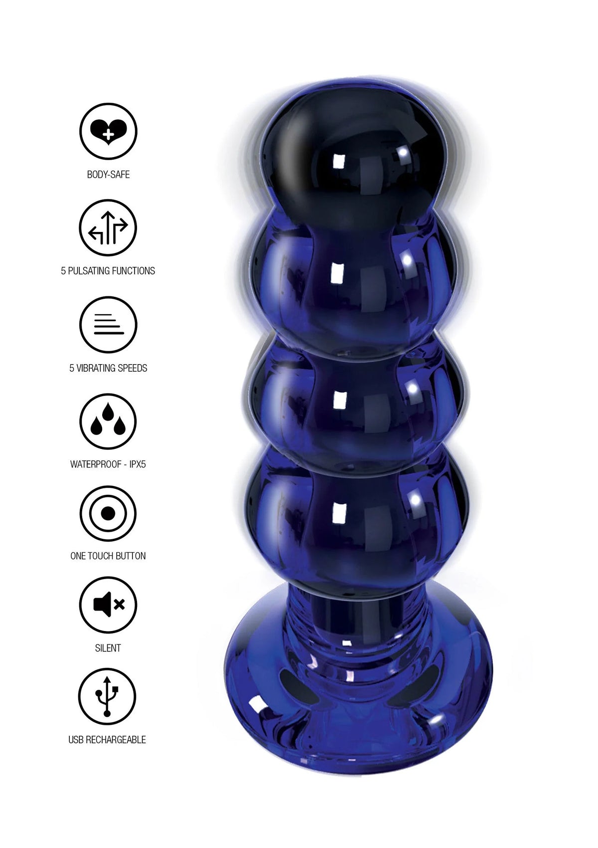 Bestel: Radiant Vibrating Glass Plug - bij Happytoys: de erotische sex webshop | liever Happy dan Easy ⭐⭐⭐⭐⭐
