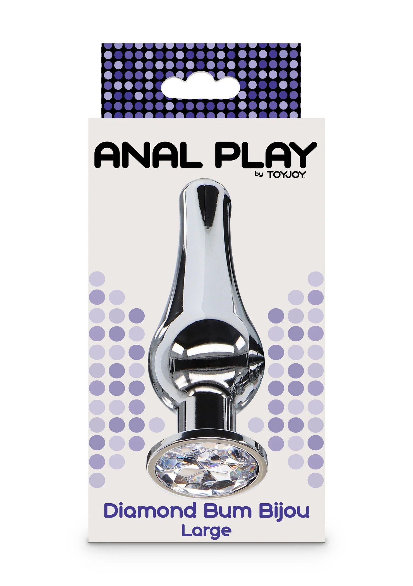 Verpakte anale plug ToyJoy Diamond Bum Bijou Large met zilverkleurige conus