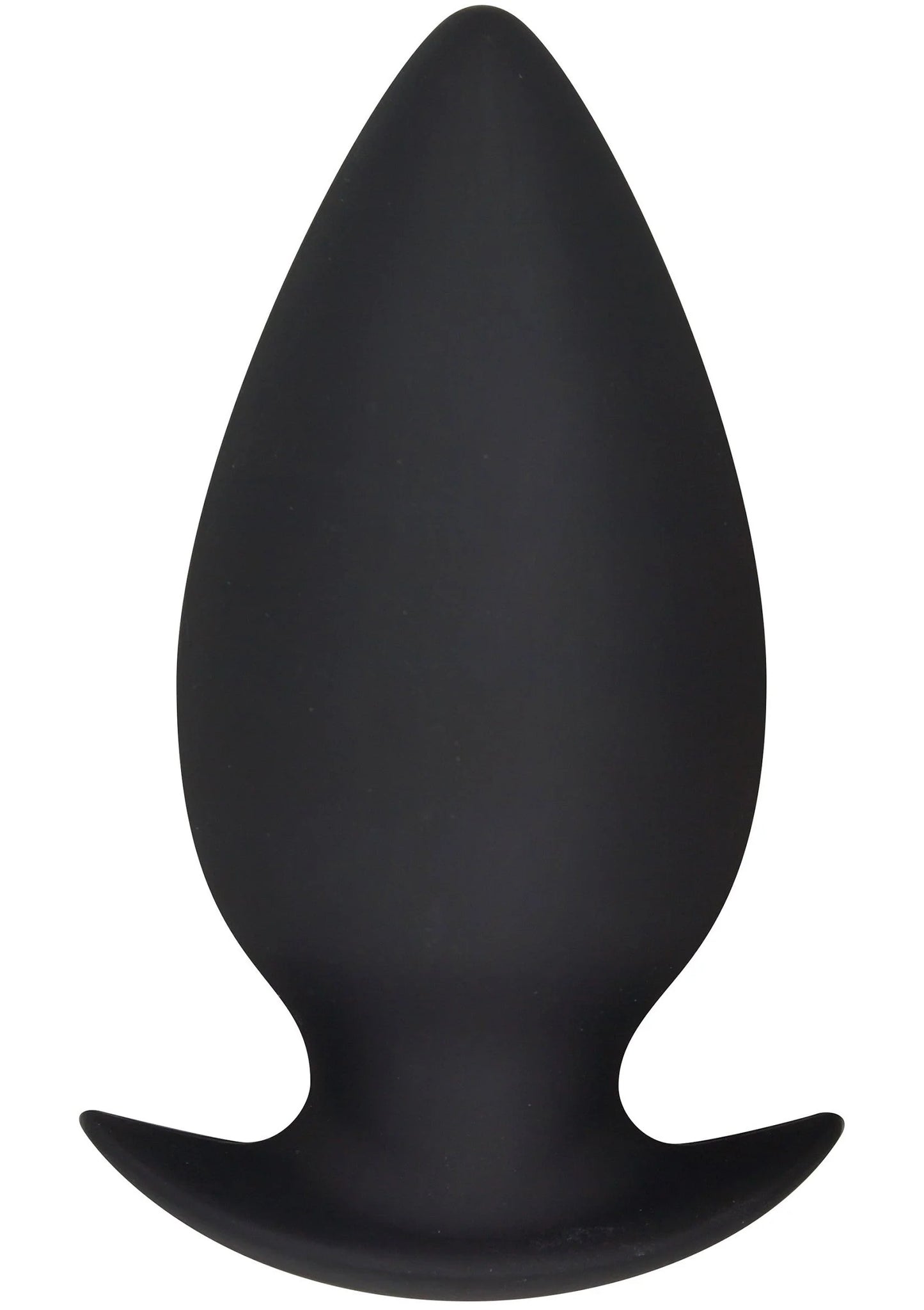 Zwarte anale plug met puntige top en brede voet