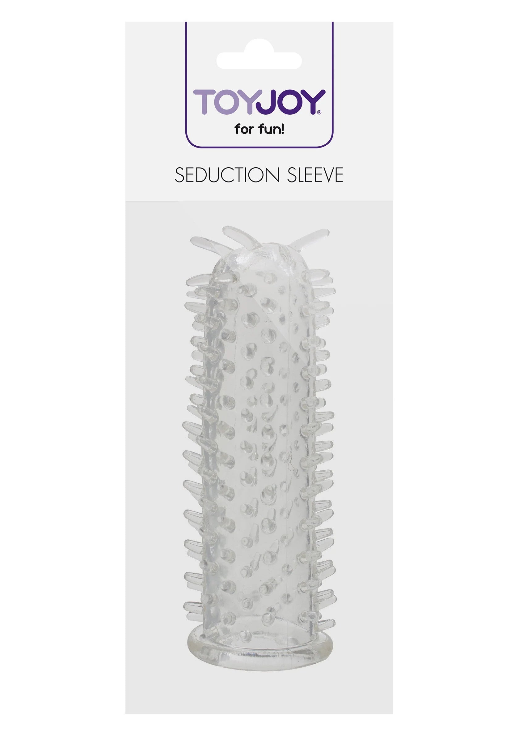 Verpakte ToyJoy seductiesleeve, transparant koker met noppen