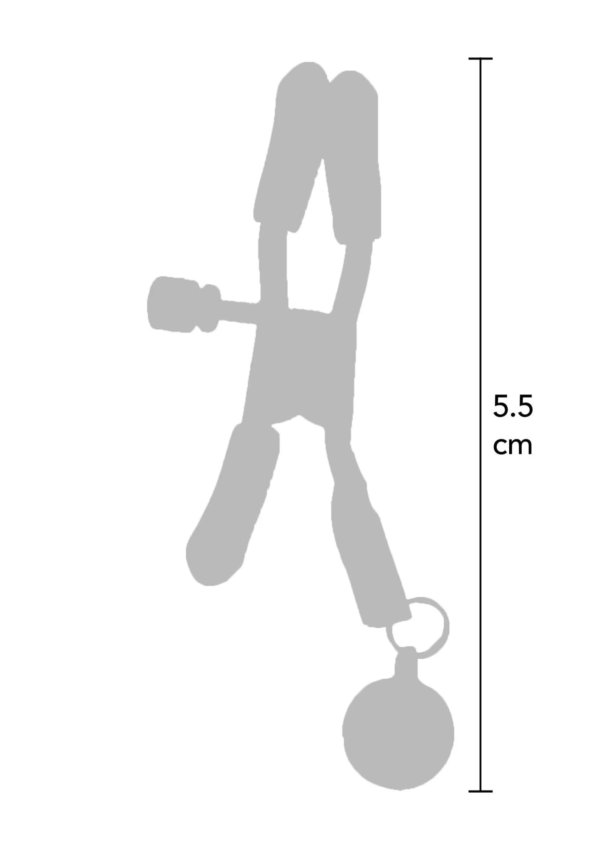 Tepelklemmen-silhouet met maatindicatie: 5,5 cm