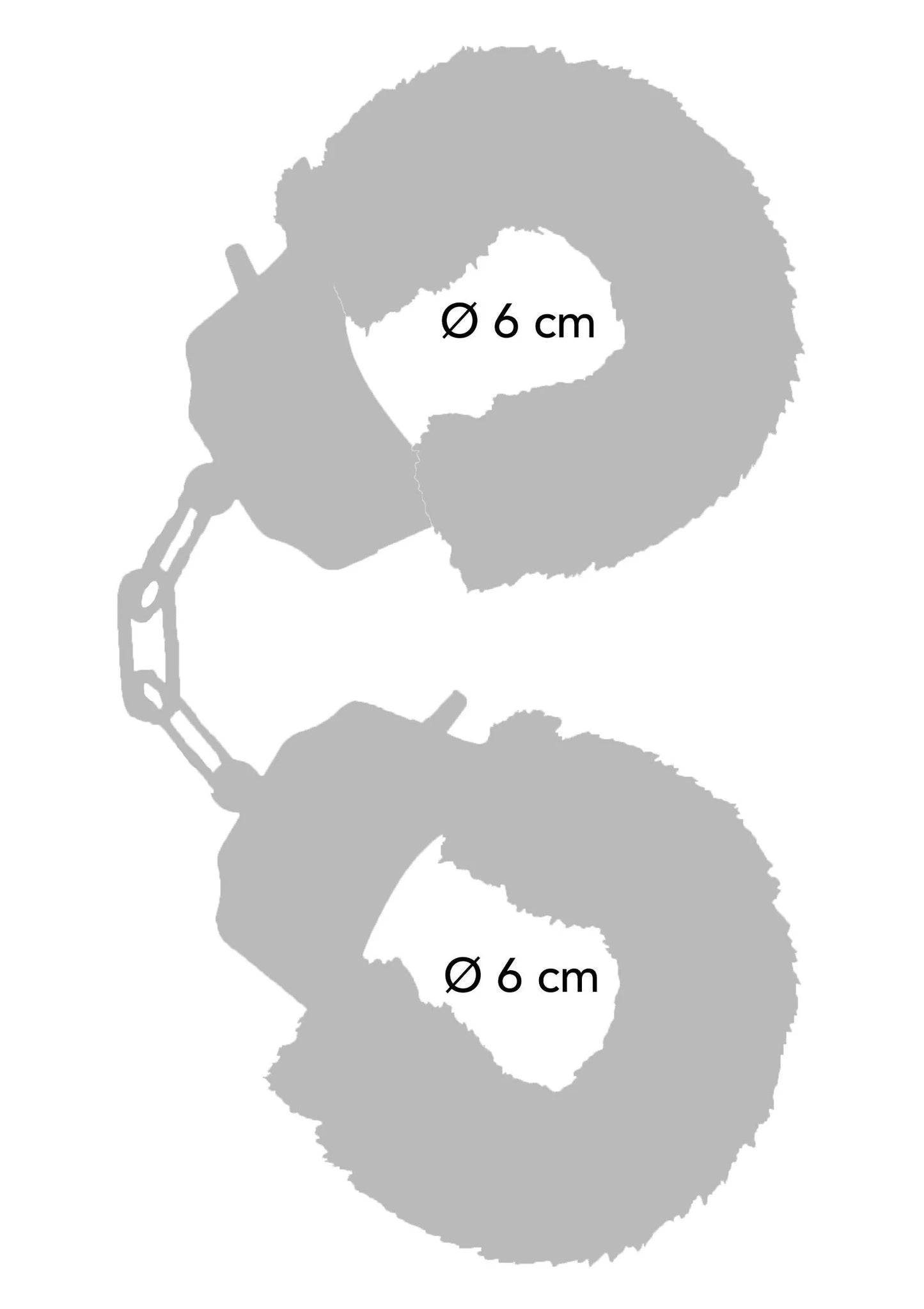 ToyJoy bont cuff set met afmeting Ø 6 cm, grijze vorm van polsboeien