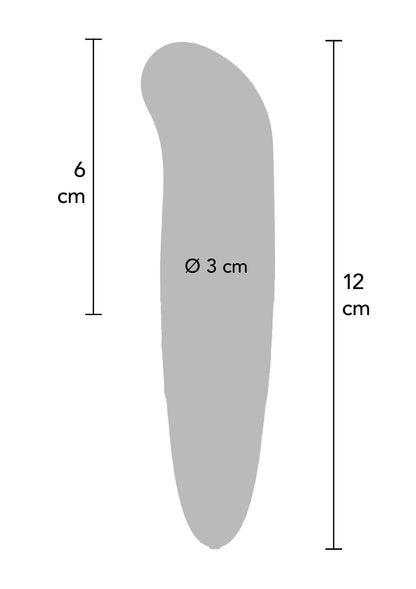 Afmetingen van G-spot vibrator: 12 cm lengte, Ø3 cm