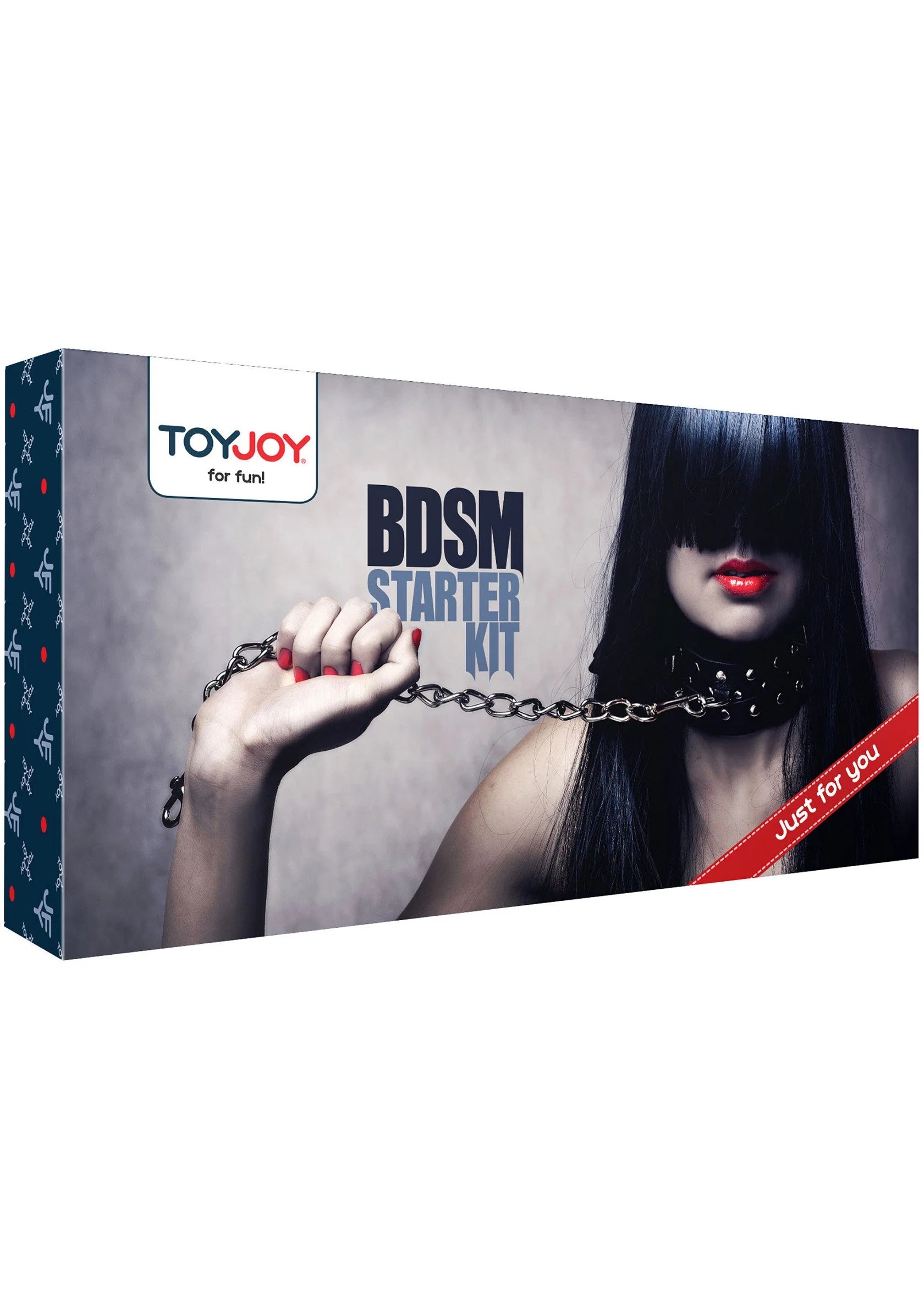 BDSM starterkit doos van ToyJoy met afbeelding van accessoires en tekst