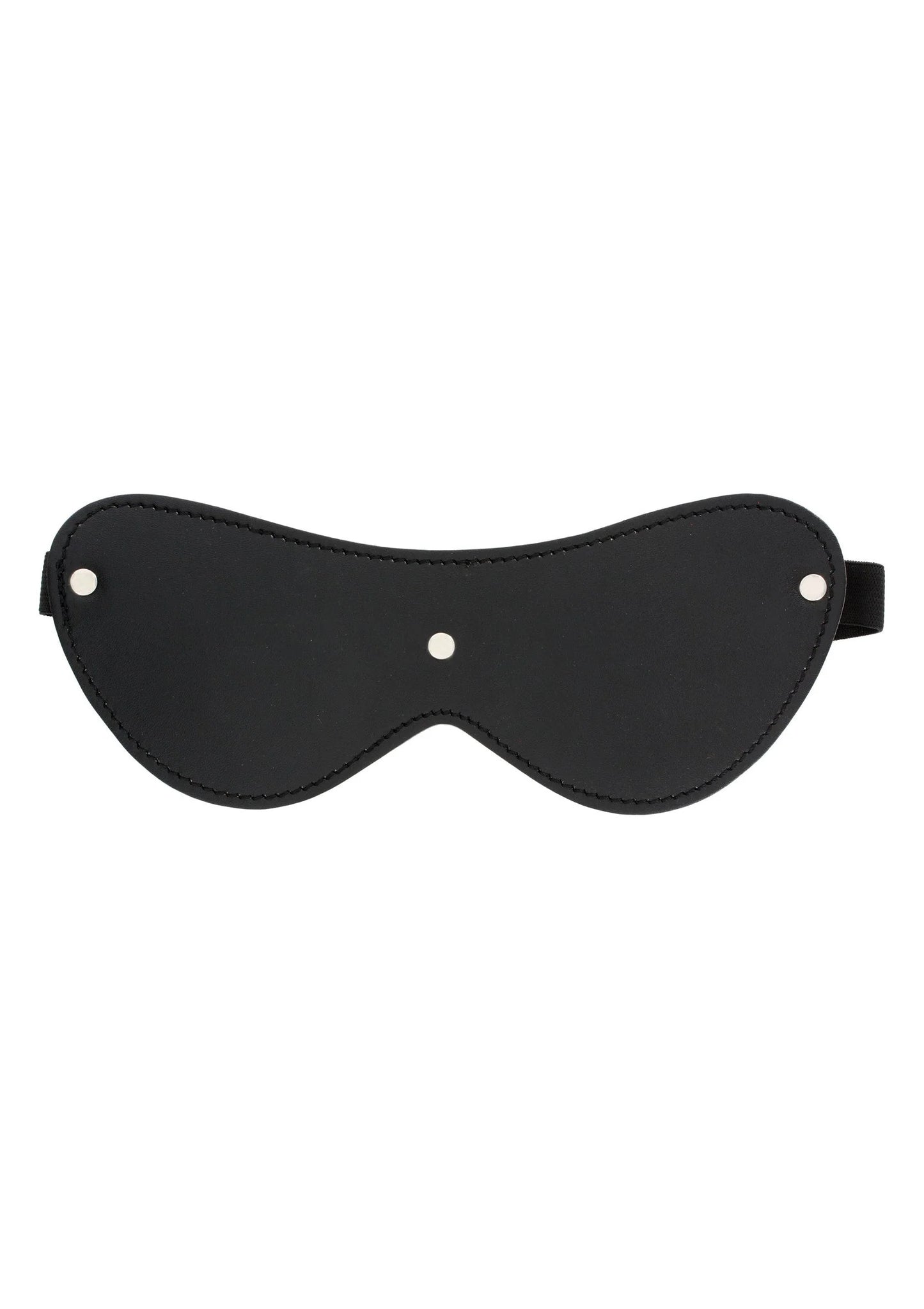 Zwart oogmasker met ronde uitsparing en metalen drukknoppen