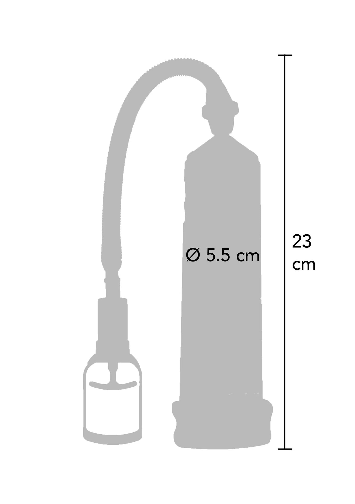 Massagepomp met mouw, afmetingen: Ø5,5 cm en 23 cm