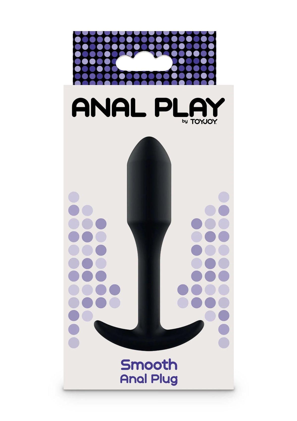 Zwarte gladde anale plug 'Smooth' in ToyJoy-verpakking