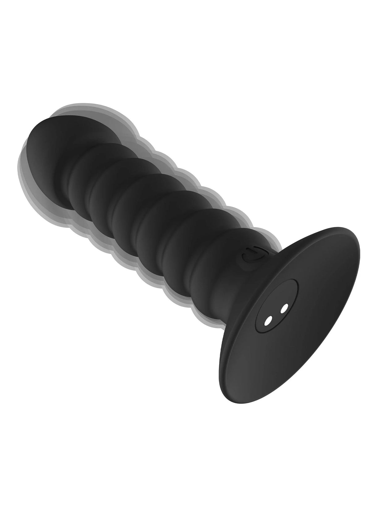 Zwarte anale plug met ventilatie- of knoppenpaneel op brede basis