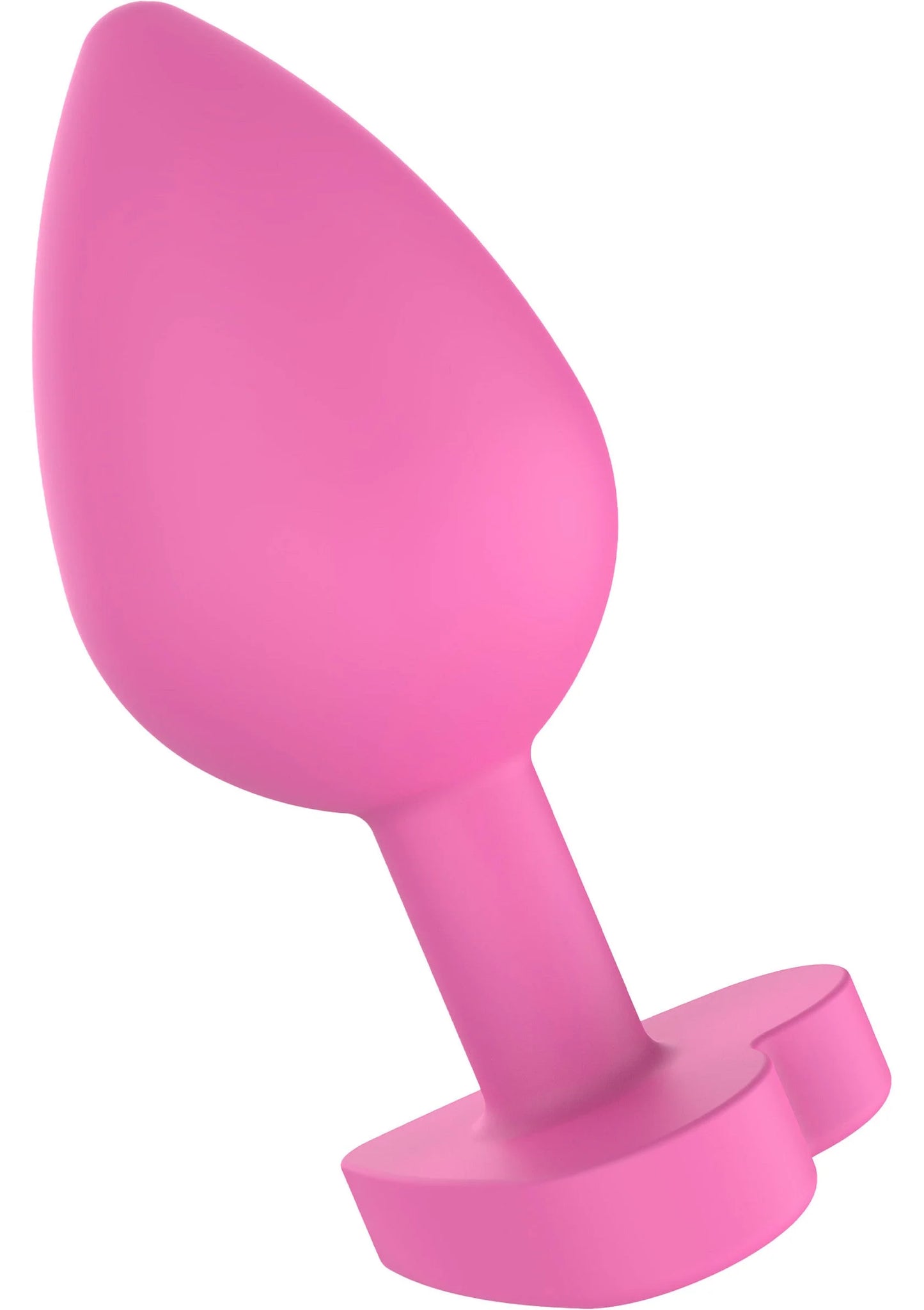 Roze buttplug in druppelvorm met platte ringvoet