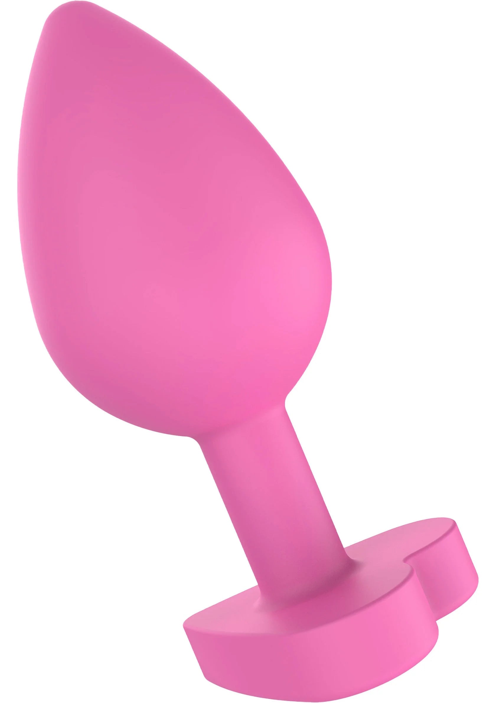 Roze buttplug in druppelvorm met platte ringvoet