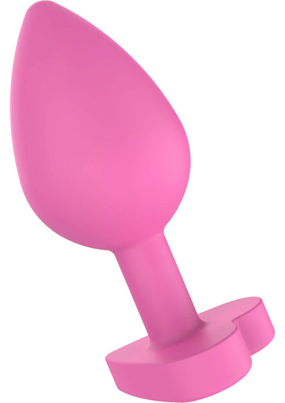 Roze buttplug in druppelvorm met platte ringvoet