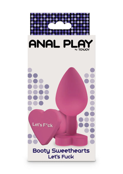 Verpakking van roze buttplug ANAL PLAY by Toyjoy met druppel en hart
