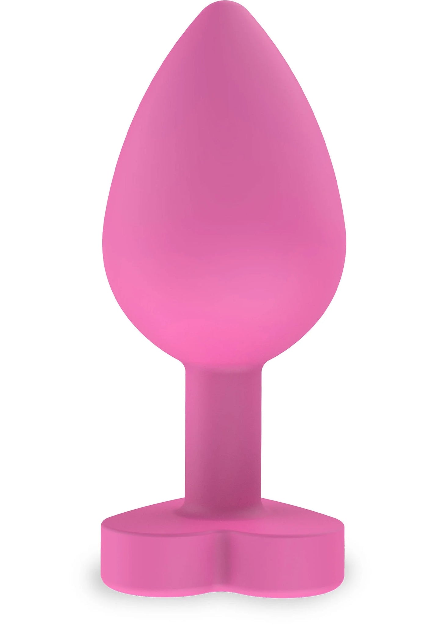 Roze buttplug met druppelvormige punt en brede platte voet