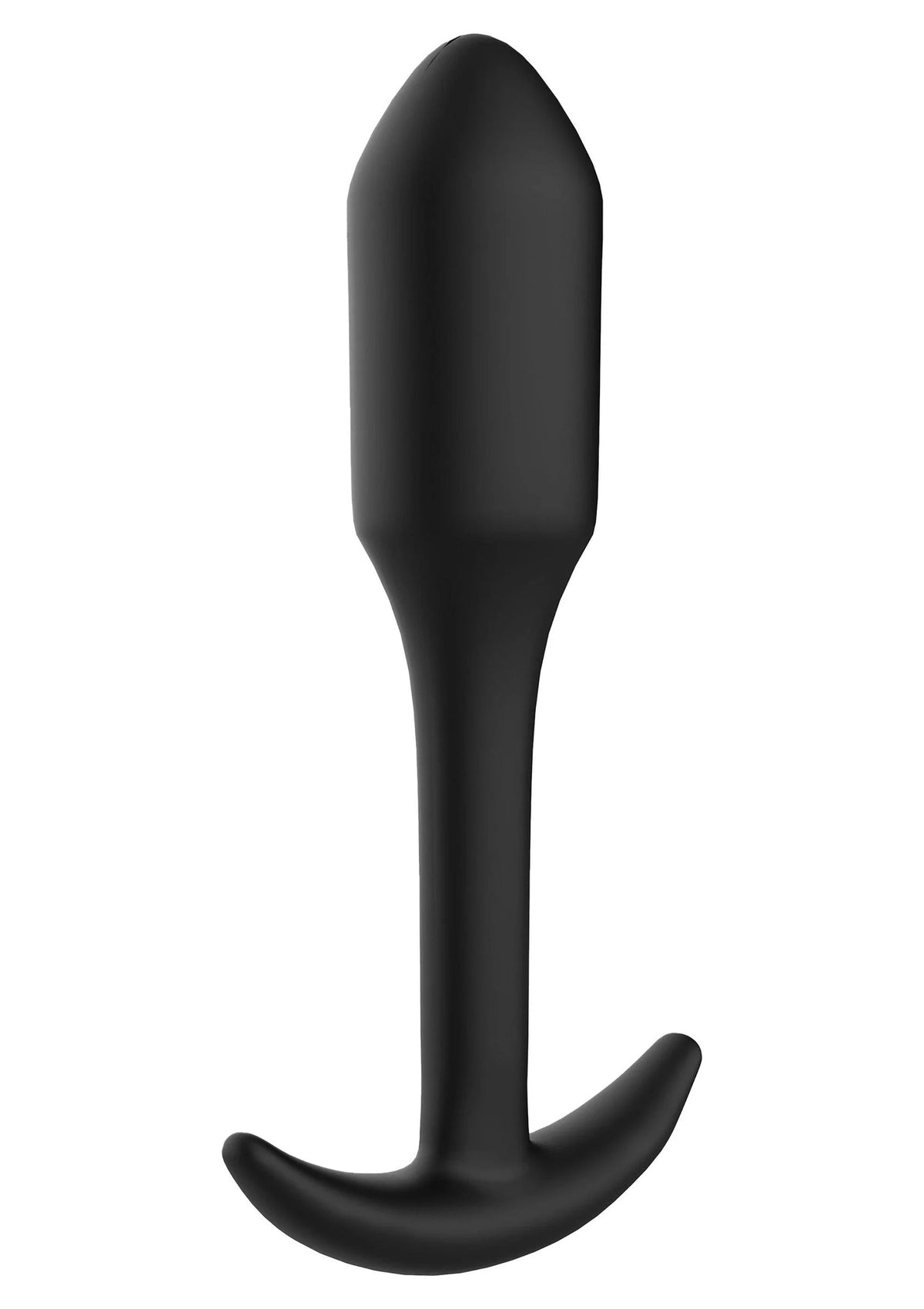 ToyJoy gladde anale plug groot, zwart, met brede kraag en gebogen handgreep