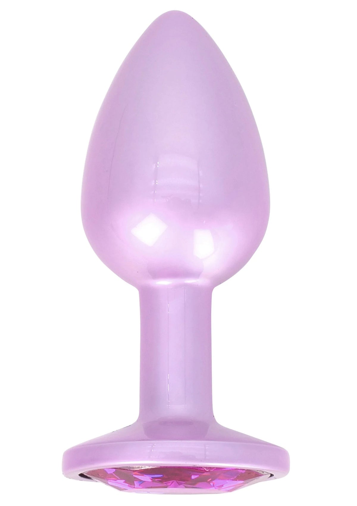 Roze buttplug met glanzende basis en sterachtige inzet