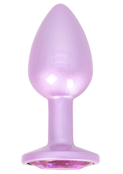 Roze buttplug met glanzende basis en sterachtige inzet