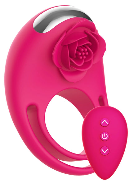 Magenta C-ring afstandsbediening met rozenkop en afstandsbediening met knoppen