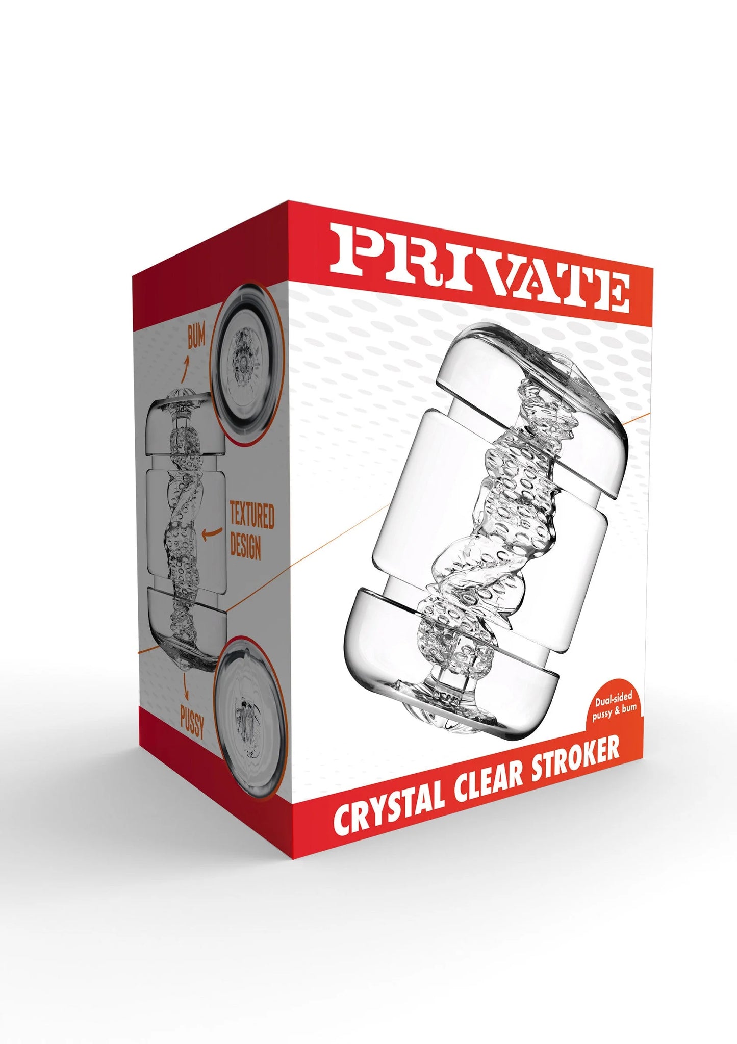 Verpakkingsdoos PRIVATE Crystal Clear Stroker met transparante cilinder en textuur