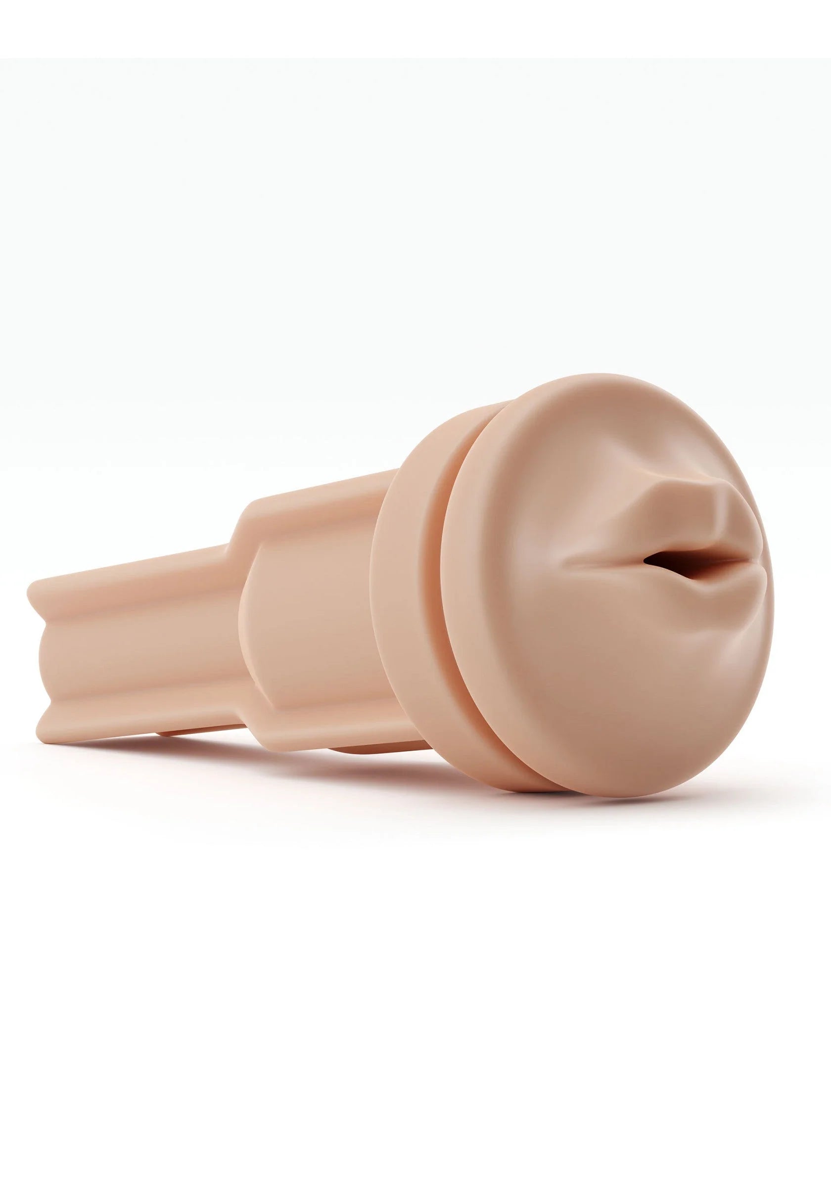 Beige mondhuls met ronde kop en brede insteekopening