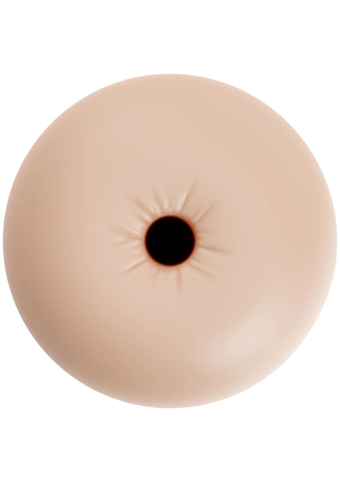 Beige Autoblow AI Ultra anus-sleeve met ronde opening in het uiteinde