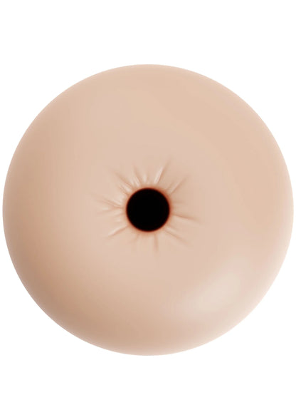 Beige Autoblow AI Ultra anus-sleeve met ronde opening in het uiteinde