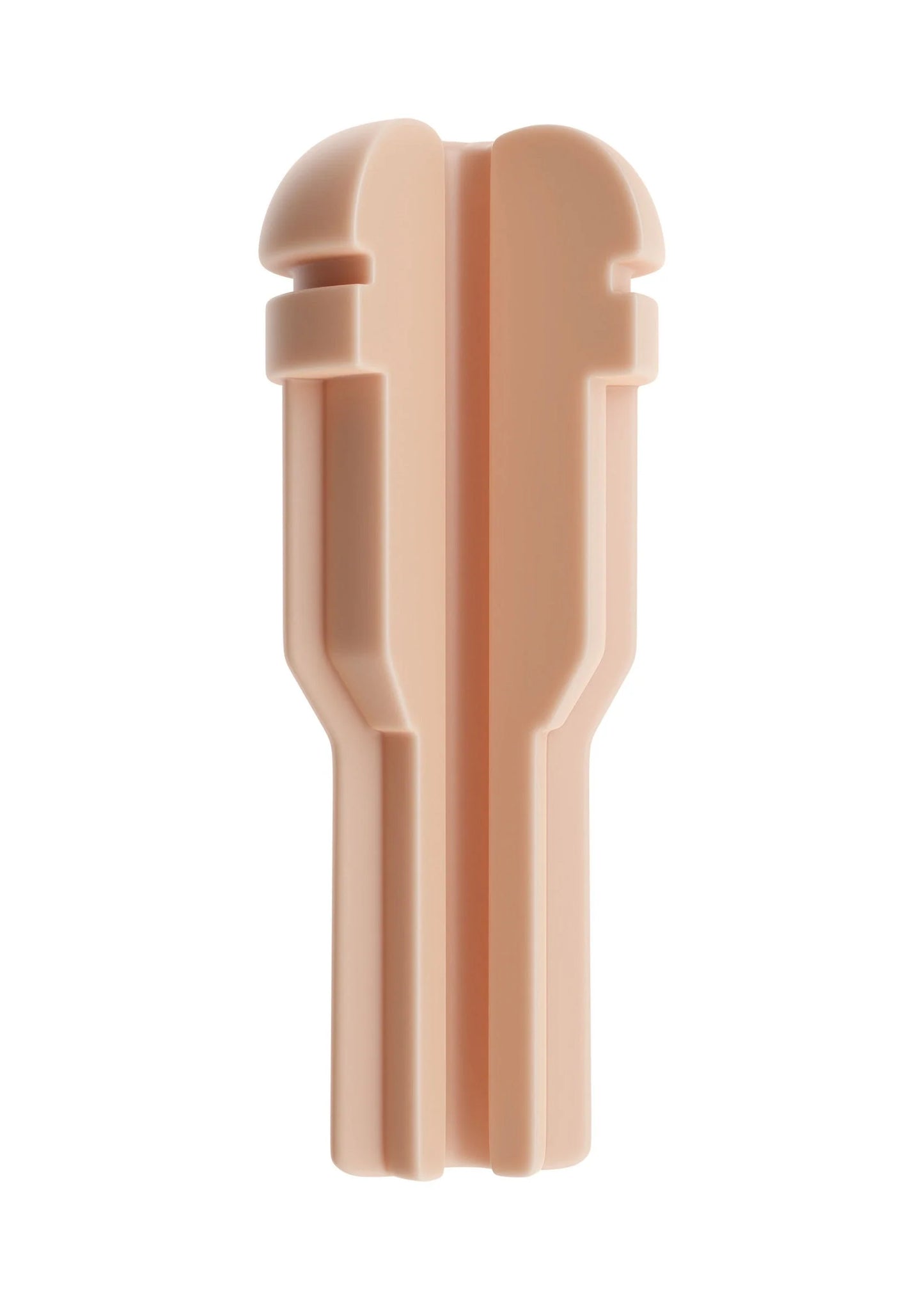 Beige Autoblow AI Ultra anus-sleeve met twee uitsteeksels en lange binnenkam