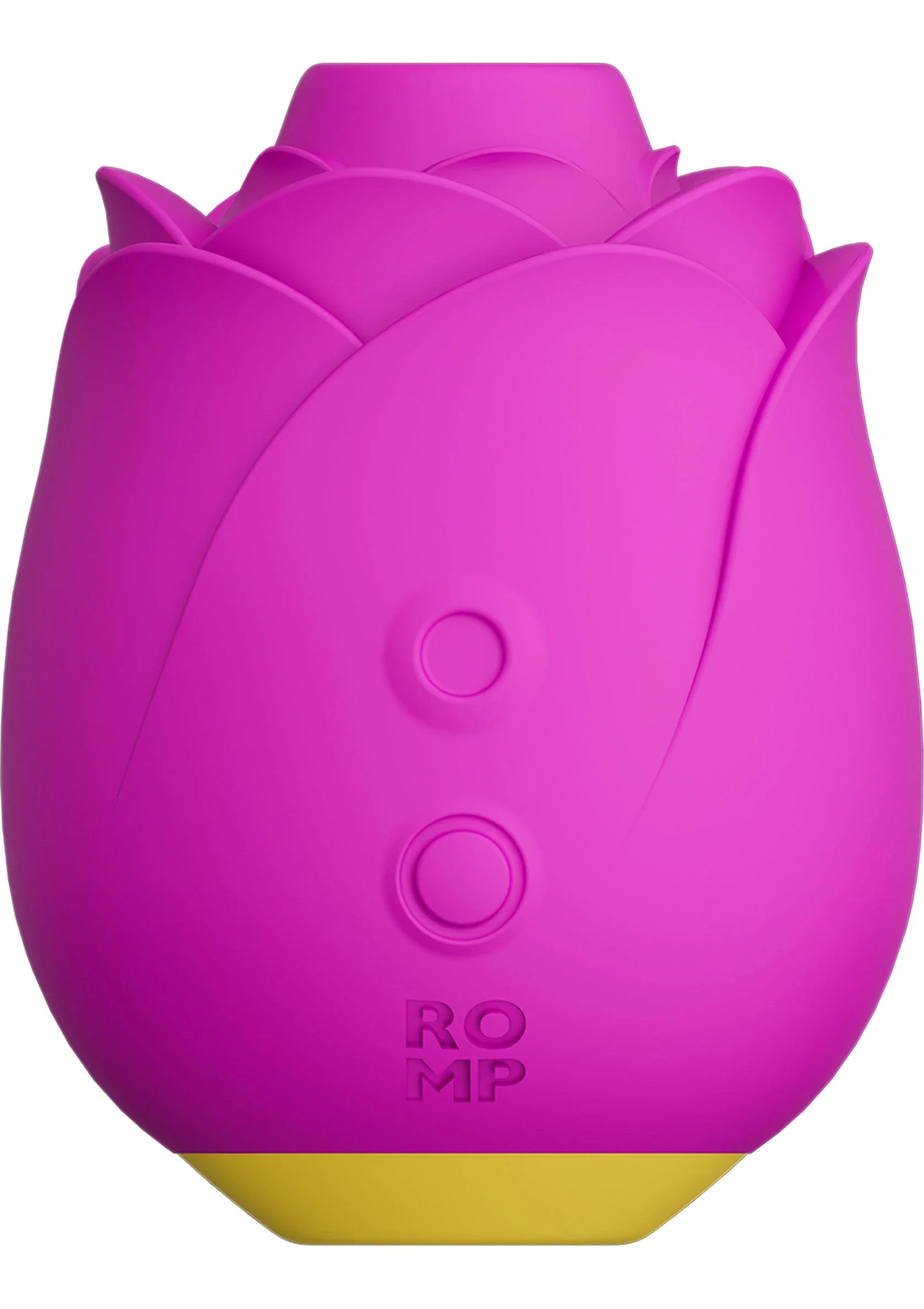 Roze roos-speeltje met knoppen en ronde opbouw, logo RO MP op de voorkant