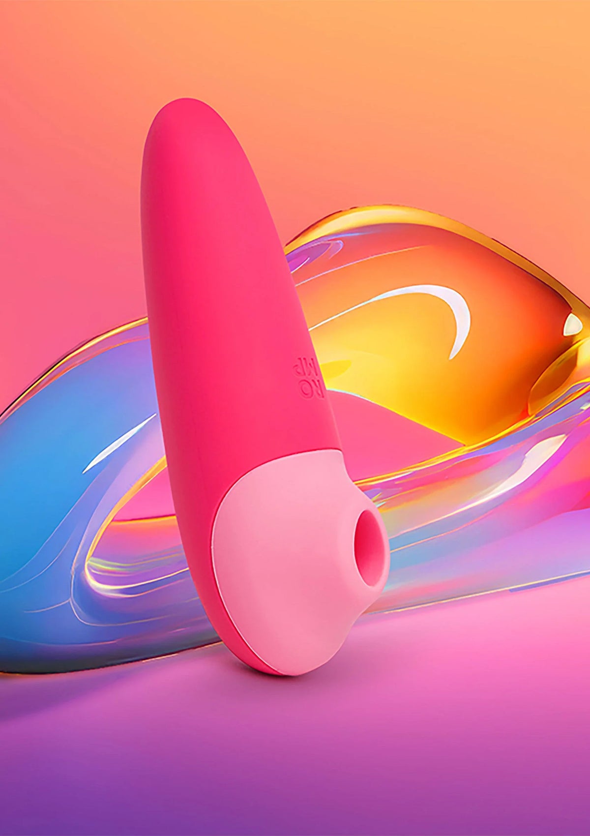 Roze bullet vibrator in close-up, ronde kop en gebogen vorm