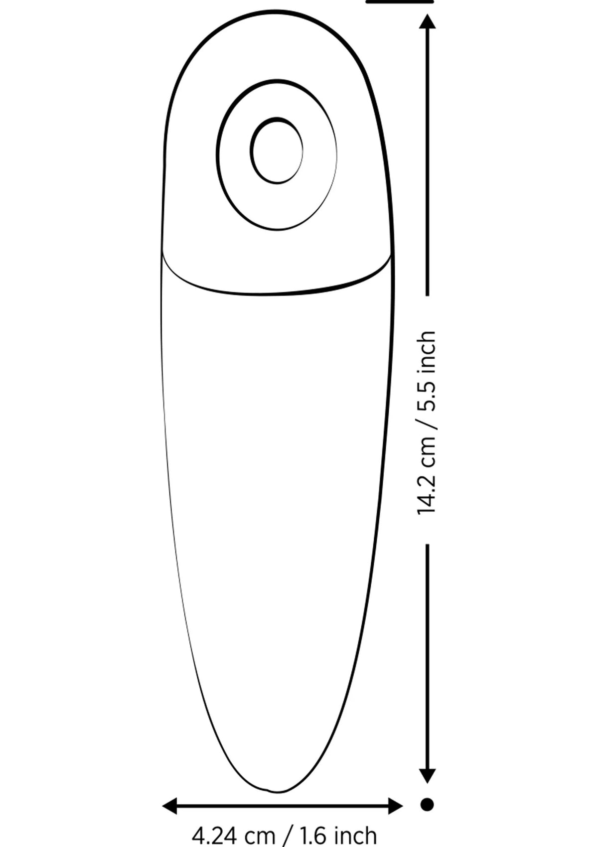 Bullet vibrator technische tekening met afmetingen