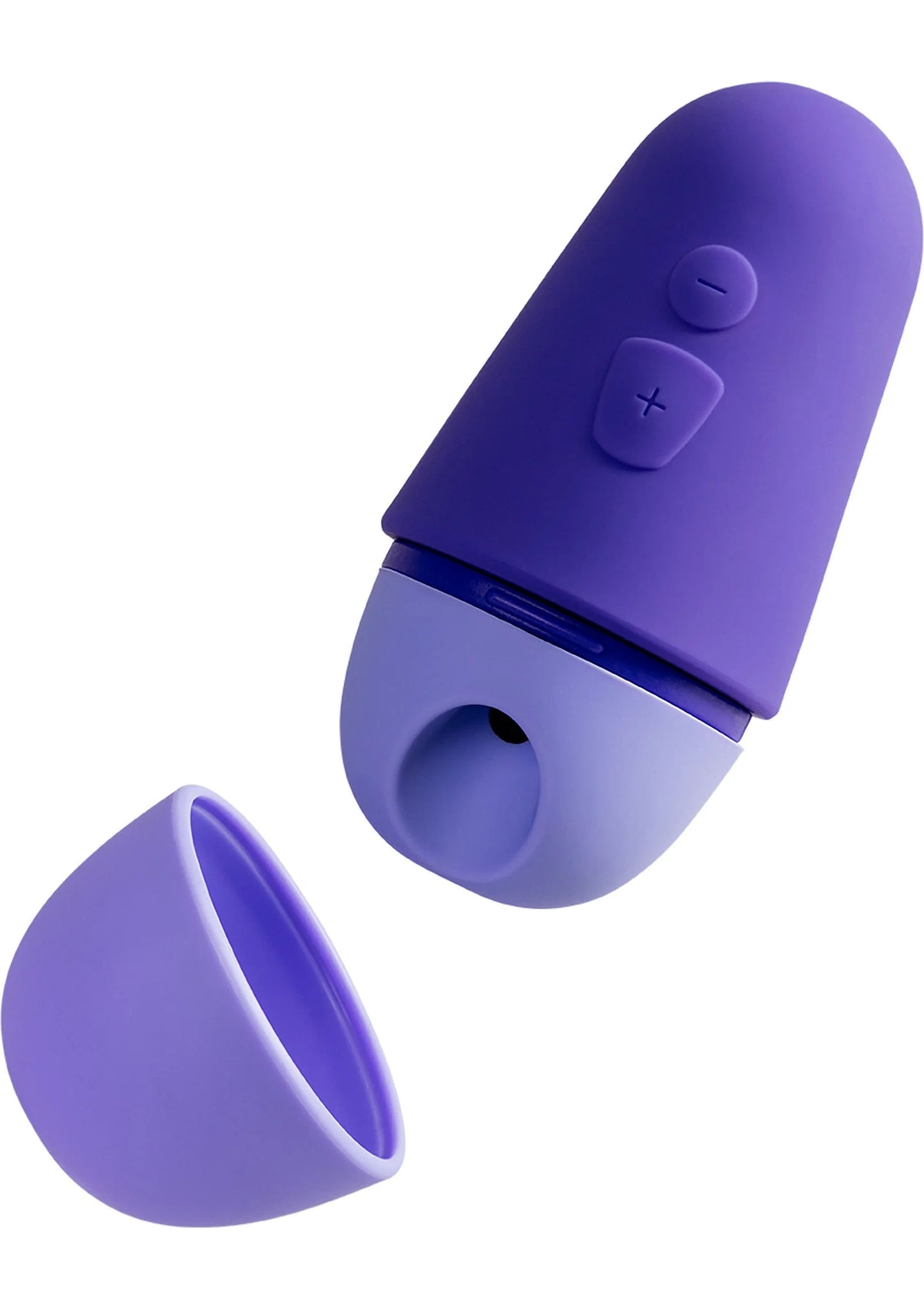 Paarse lucht-druk vibrator met verwijderbare opzet en drukknoppen