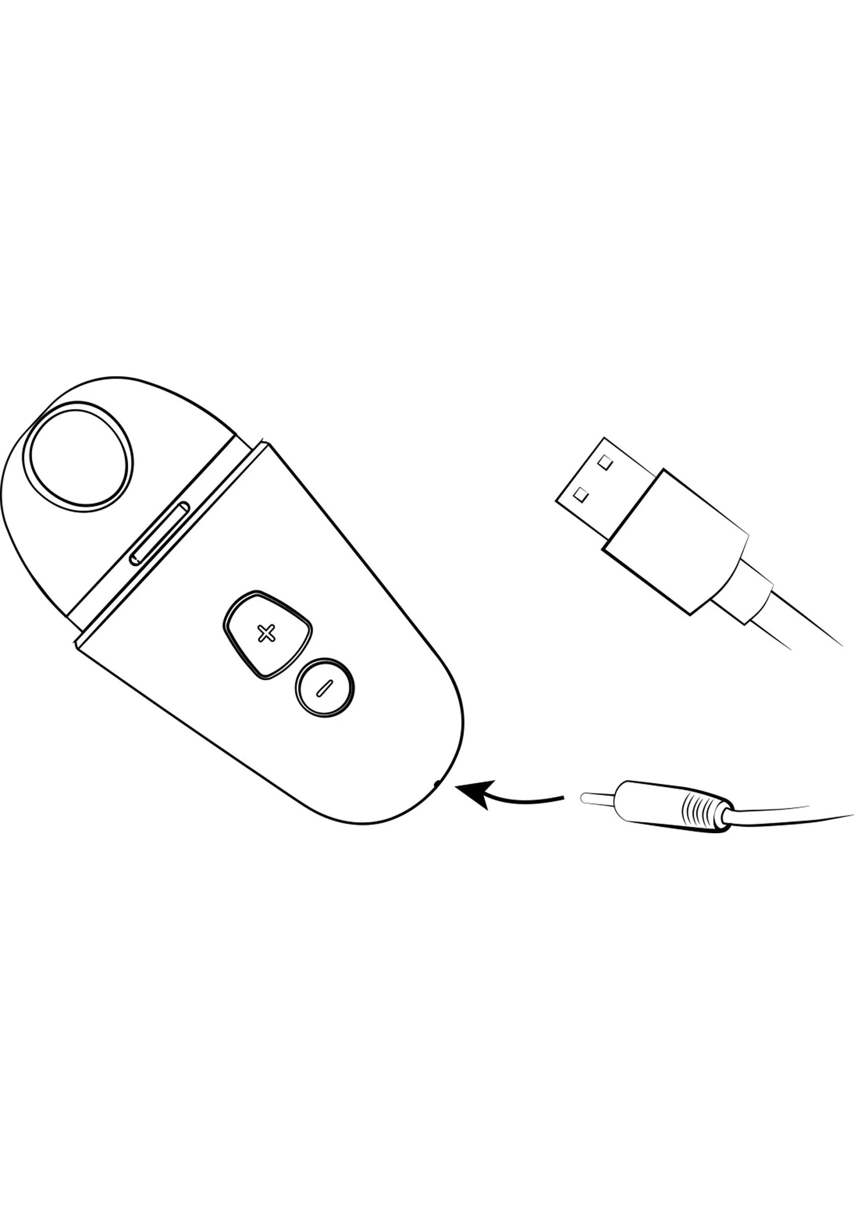 Airpressure vibrator van Romp met knoppen en laadkabel